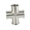stainless steel clamped four way pipe fittings sanitary clamped equal cross