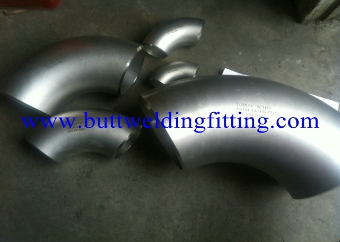 ASTM A403 WPS 31726 Butt Weld Fittings 45o 90o Stainless Steel Elbow SCH80S SCH160