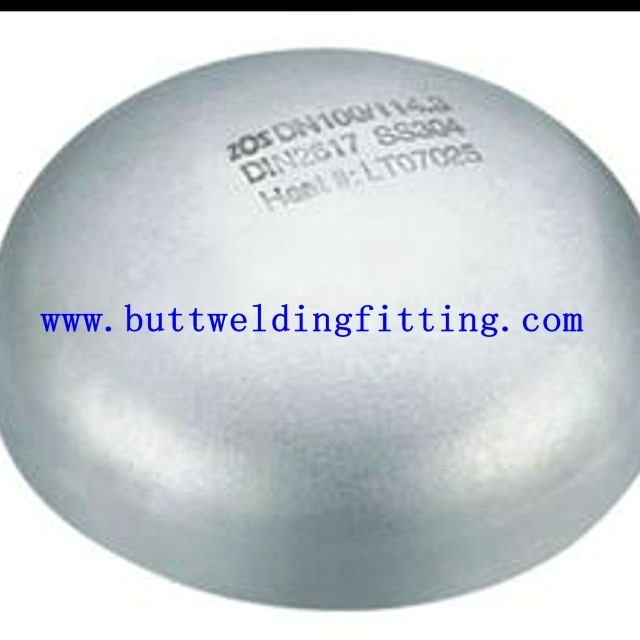 Polished large diameter stainless steel pipe end caps for water conservancy