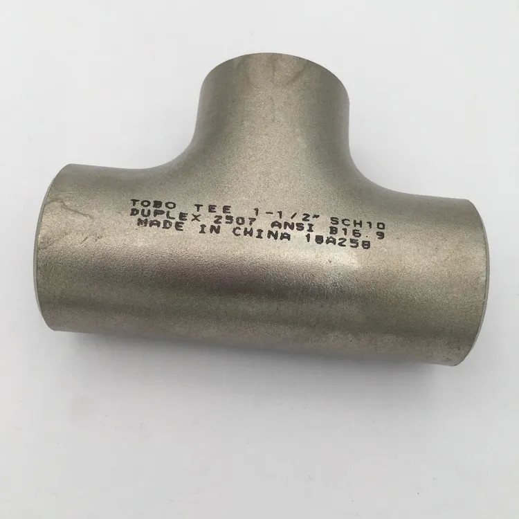 ASTM A312 UNS S31254 1-1/2'' SCH40 Pipe Fittings Tee  Duplex Stainless Steel Equal / Reducing Tee
