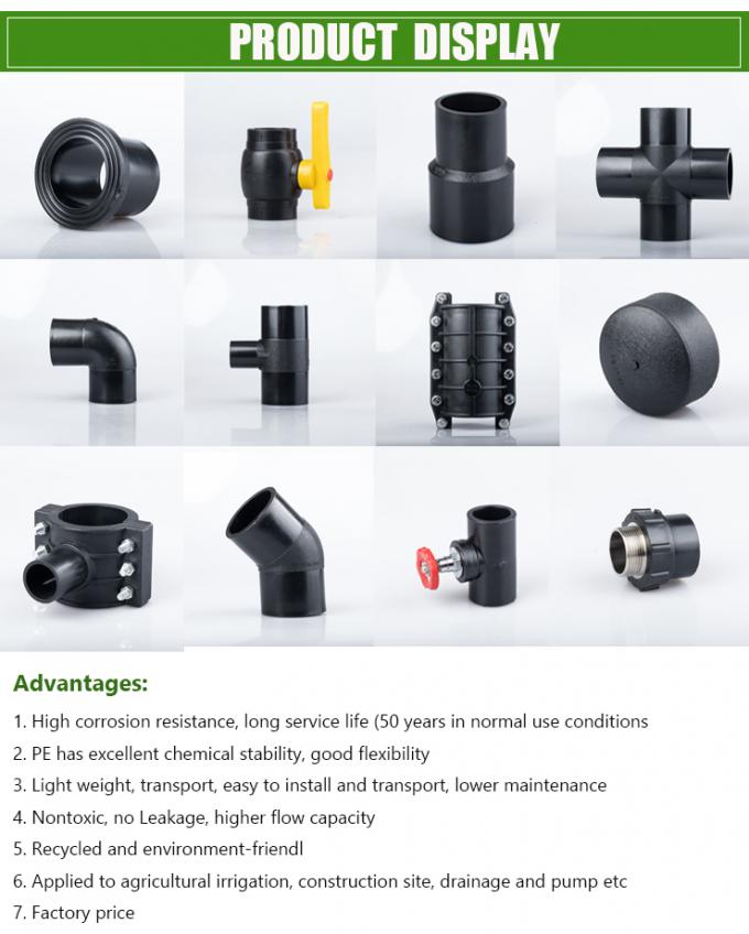 Diskon HDPE Butt Welding Fitting Four Way Reducing Cross Tee Pipe Fitting 4