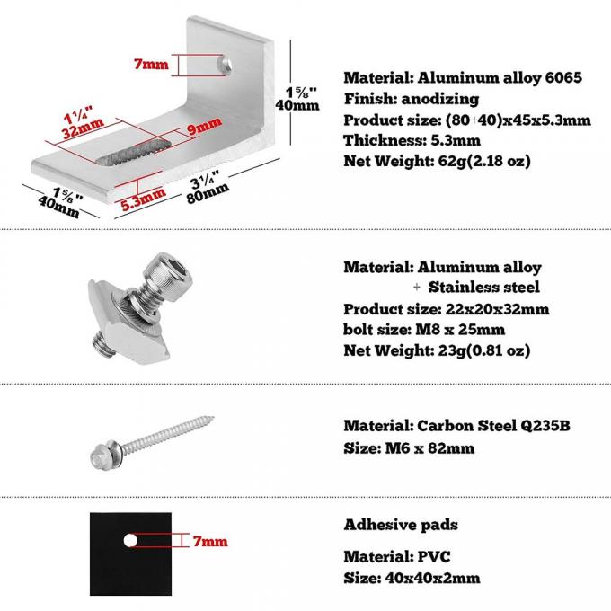 China Factory Free Sample Solar L Foot Kualitas Tinggi Cat Baja Genteng Atap Sistem Bracket Photovoltaic L Foot 1