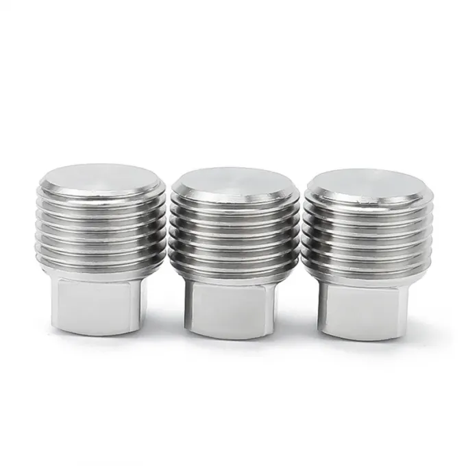 METAL Kualitas tinggi 304 stainless steel Pipe Fitting Solid Square Head Plug 1/2/3/4/6 Titik NPT1/2 2