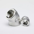 Free Sample Stainless Steel Pipe Fittings 45 Degree Forged Elbow 3000# NPT Threaded Elbows