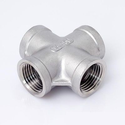 Stainless Steel ss304 ss316 pipe fitting 4 wayTtees Forged Fitting Threaded Cross