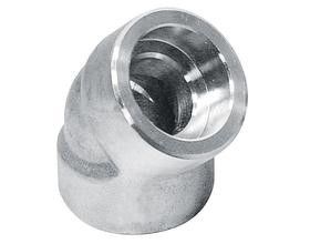 Pipe Fitting 45 Degree SW/TH 3000LB ASTM A182 F316L ASME B16.11 Stainless Steel 3/4 Thread