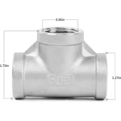 ASTM A312 UNS S31254 1-1/2'' SCH40 Pipe Fittings Tee Super Duplex Stainless Steel Equal / Reducing Tee