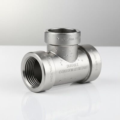 Korosi tahan stainless steel Tee konektor dengan tekanan tinggi dan suhu tahan untuk pipa industri